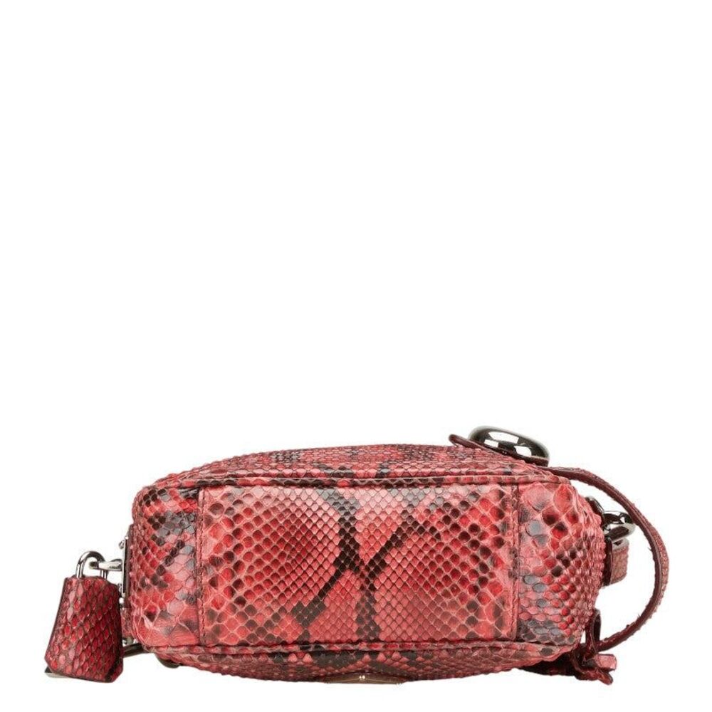 Prada Python Embossed Triangle Logo Plate 2way Bag - image 4